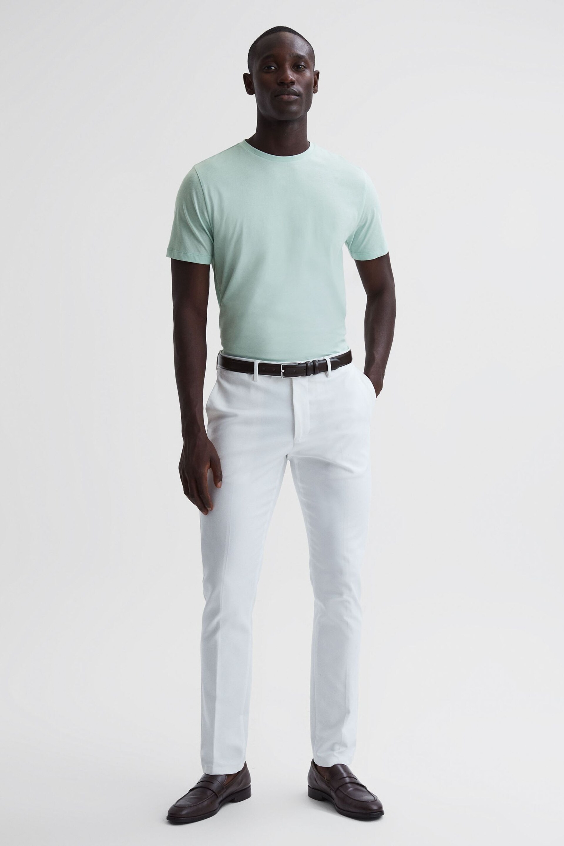 Reiss Mint Bless Cotton Crew Neck T-Shirt - Image 3 of 6