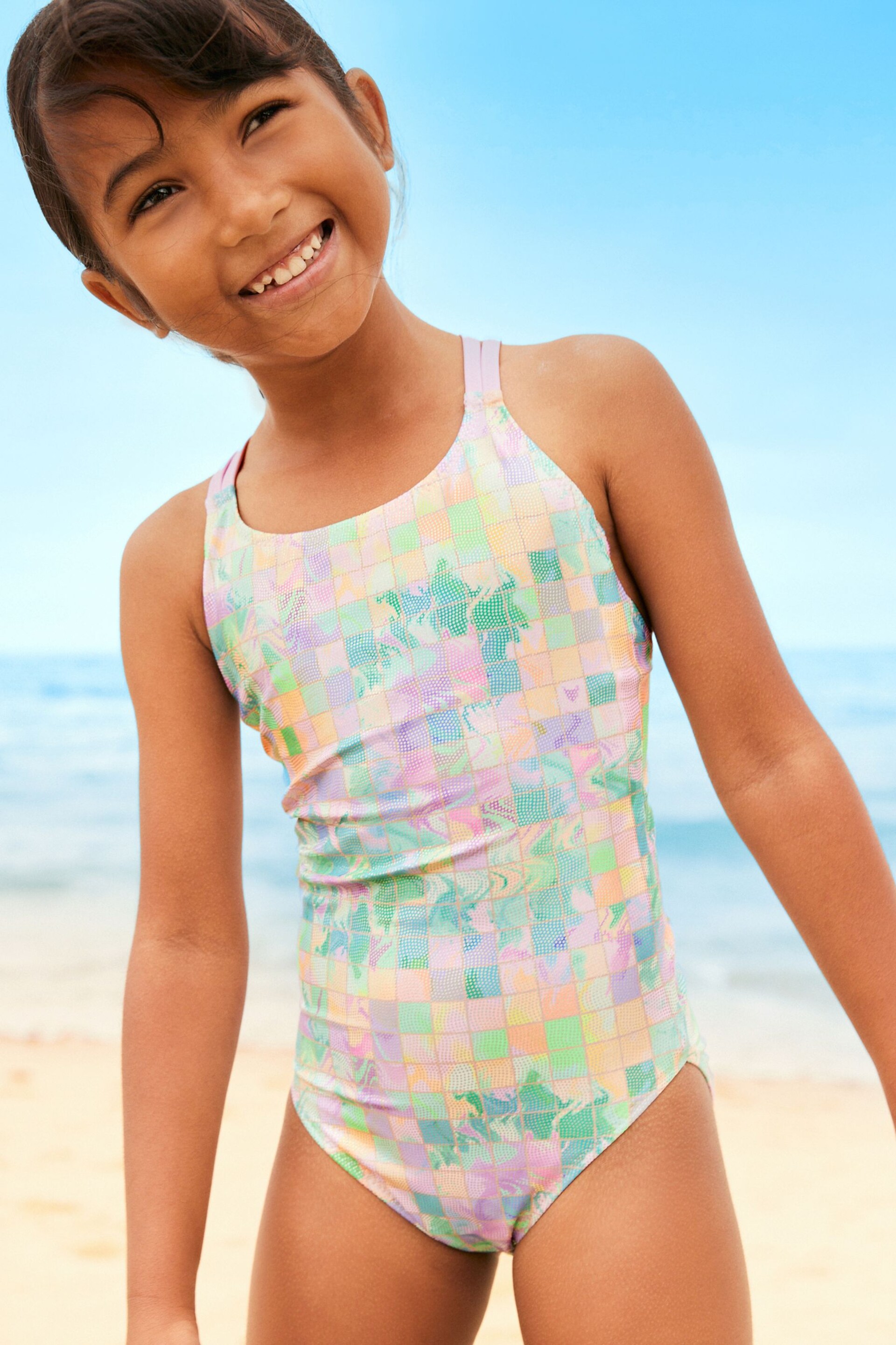 Pink/Green Swimsuit (3-16yrs) - Image 1 of 6