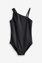 Black One Shoulder Swimsuit (7-16yrs) - Image 4 of 6