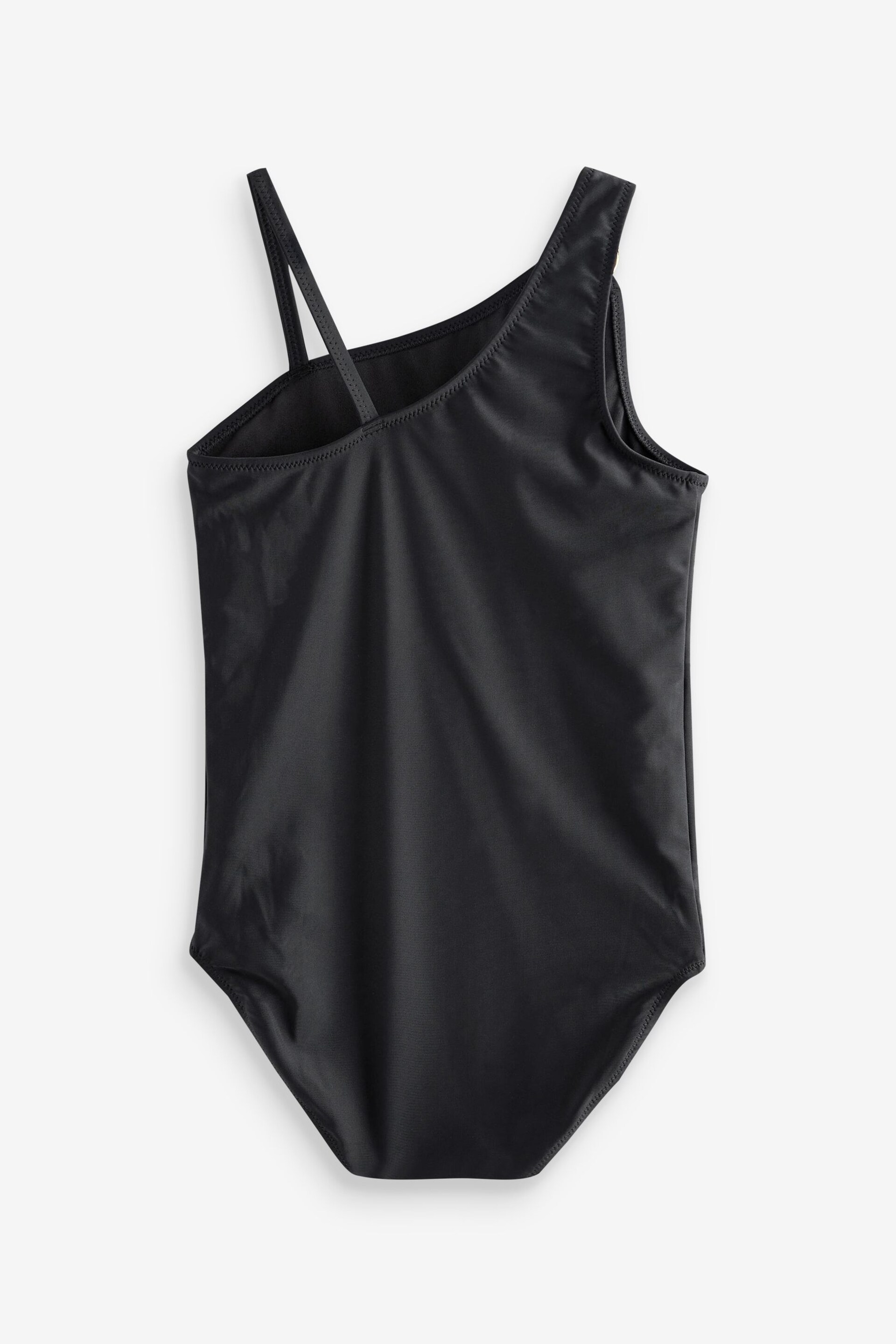 Black One Shoulder Swimsuit (7-16yrs) - Image 5 of 6