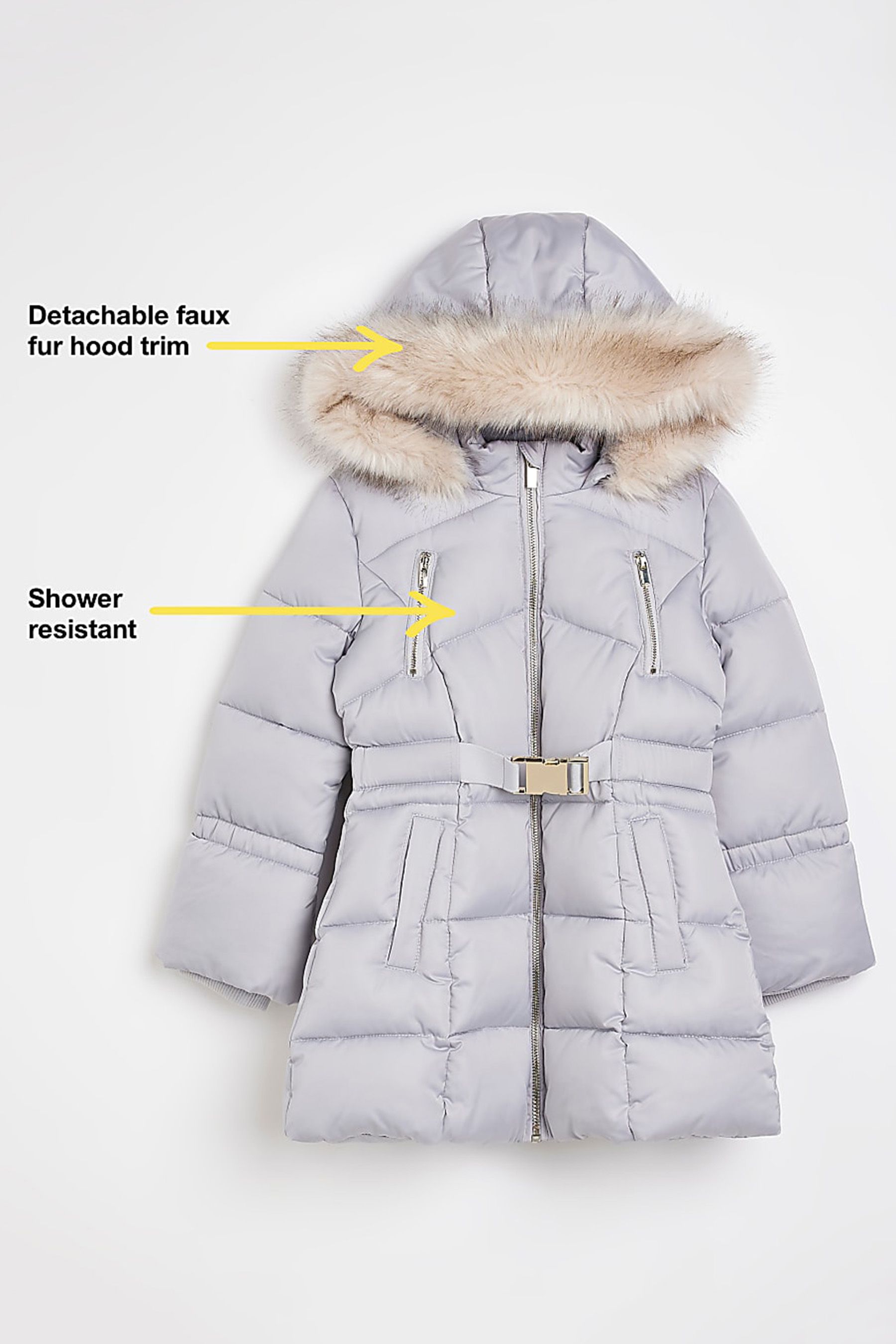 River island grey puffer coat 2025
