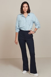 Navy Blue Tailored Bootcut Trousers - Image 1 of 6