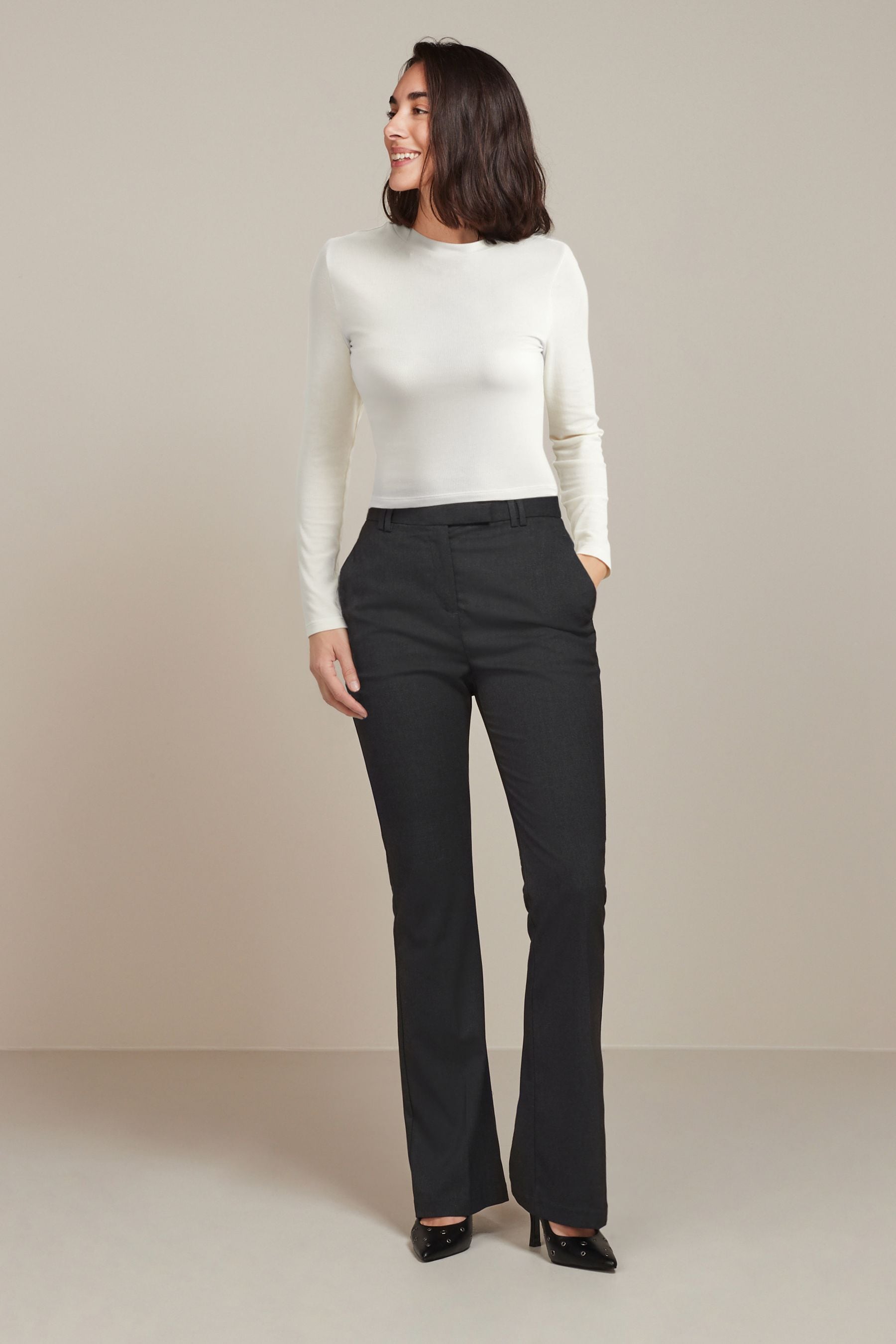 Womens grey trousers next hot sale