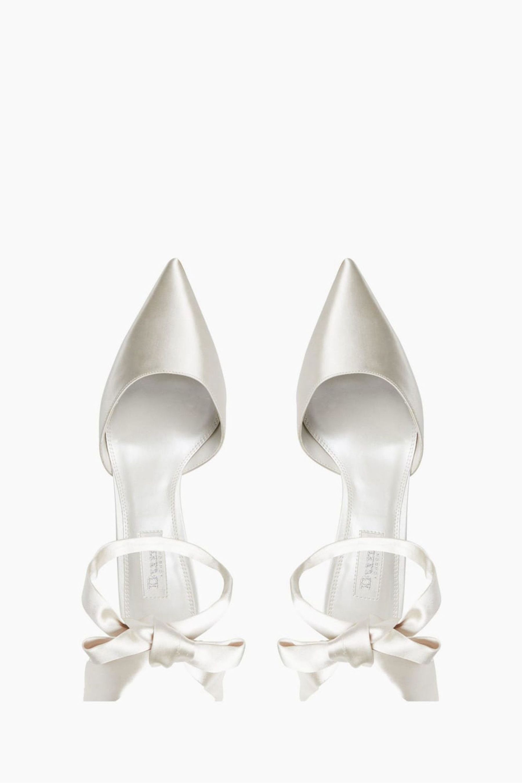 Buy Dune London White Satin Daliah Ankle Tie Wedding Shoes from Next Luxembourg