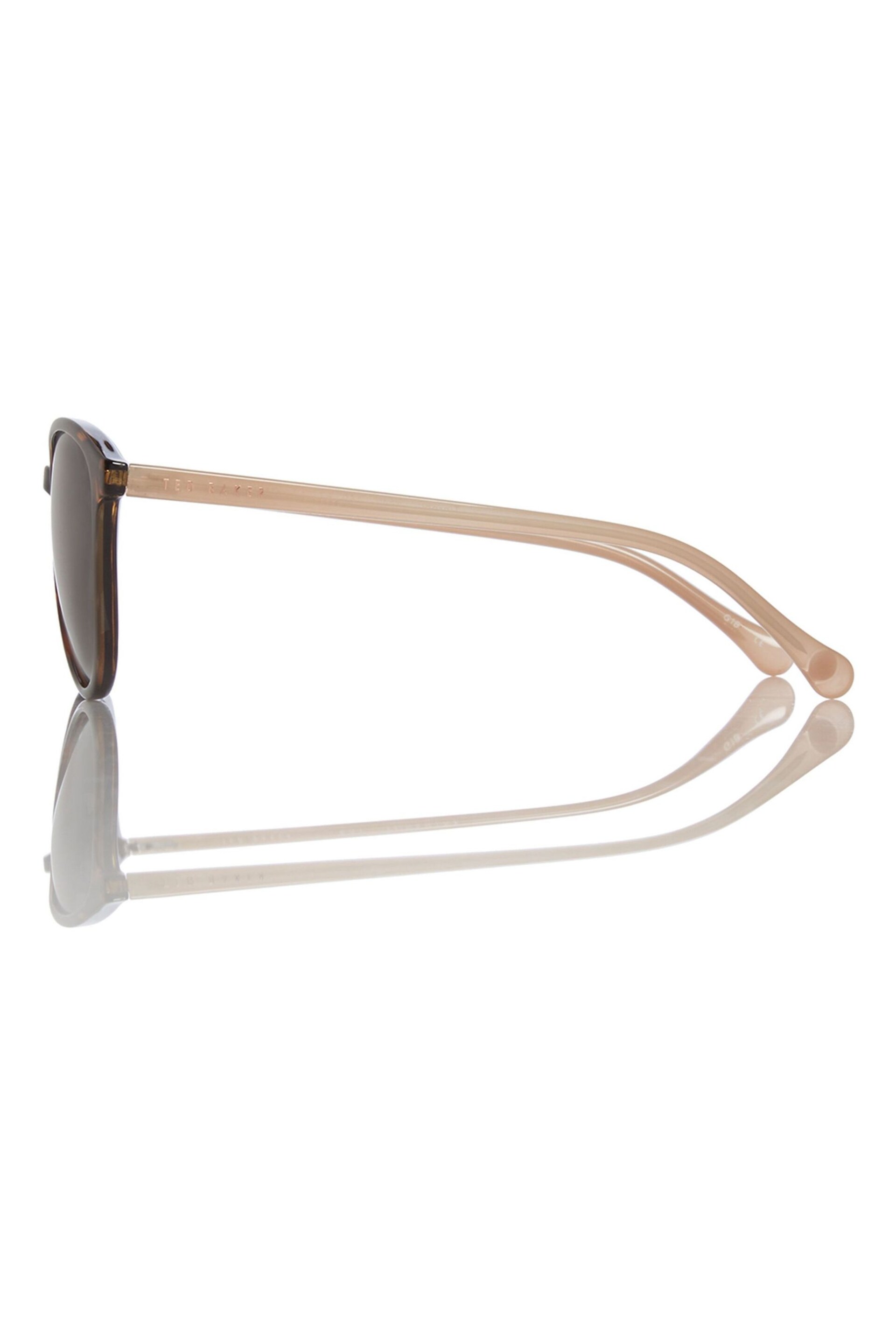 Ted Baker Tortoiseshell Brown Classic Round Eye Sunglasses - Image 3 of 5