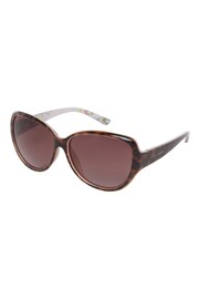 Ted Baker Tortoiseshell Brown/Pink Oversized Graduated Fashion Frame Sunglasses - Image 1 of 4