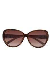 Ted Baker Tortoiseshell Brown/Pink Oversized Graduated Fashion Frame Sunglasses - Image 2 of 4
