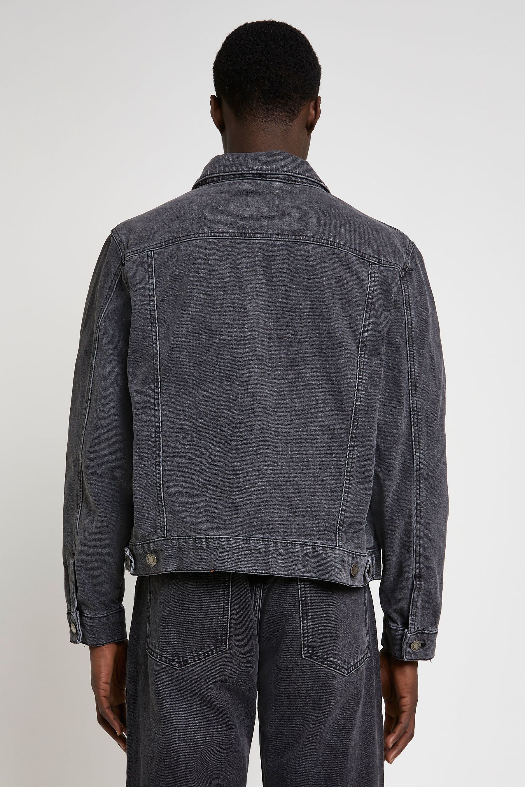 Buy River Island Black Classic Washed Denim Jacket from Next Luxembourg