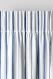 Laura Ashley Dark Seaspray Blue Painterly Stripe Made To Measure Curtains - Image 5 of 8