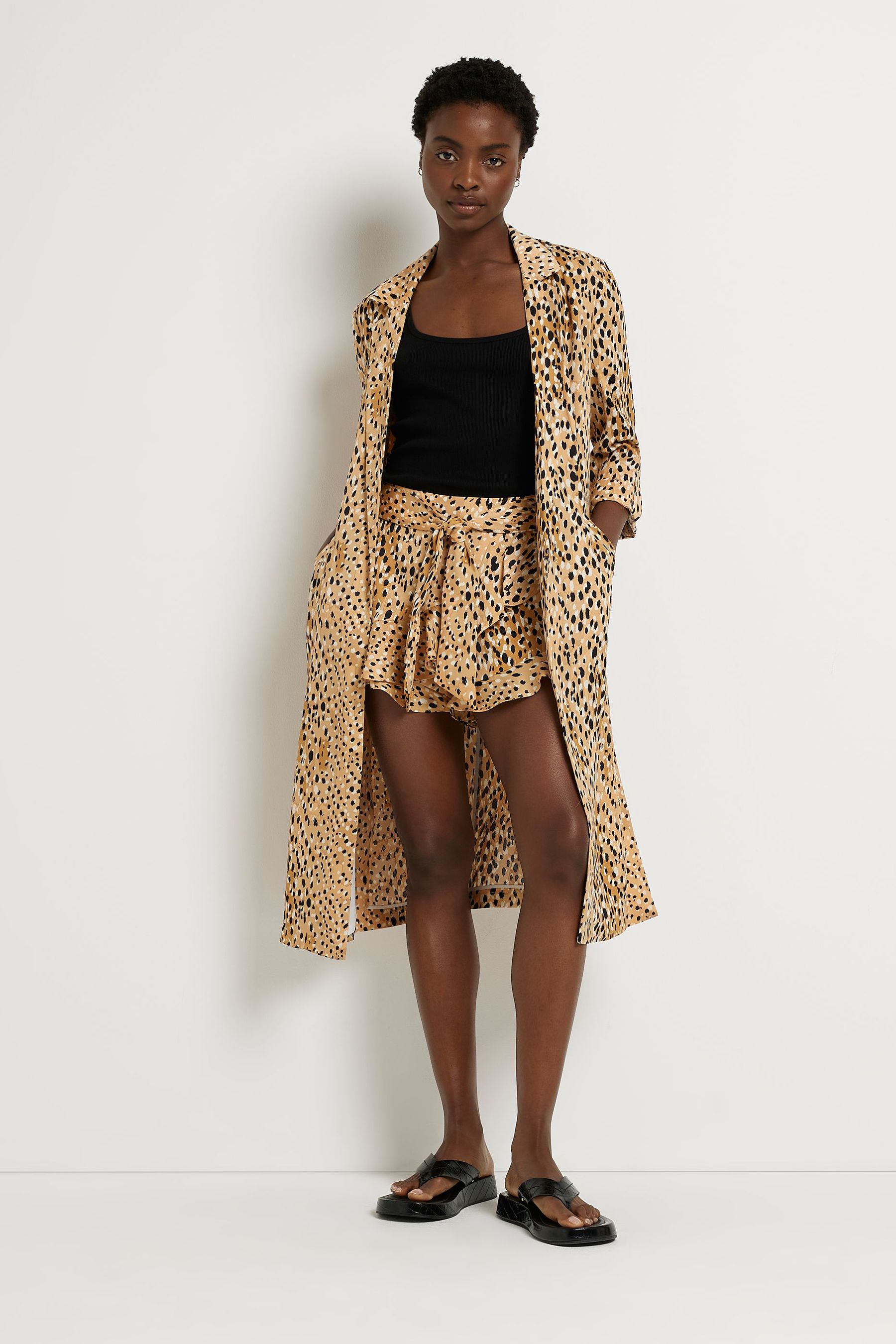 Buy River Island Cream Long Turn Up Cuff Duster Jacket from Next Luxembourg