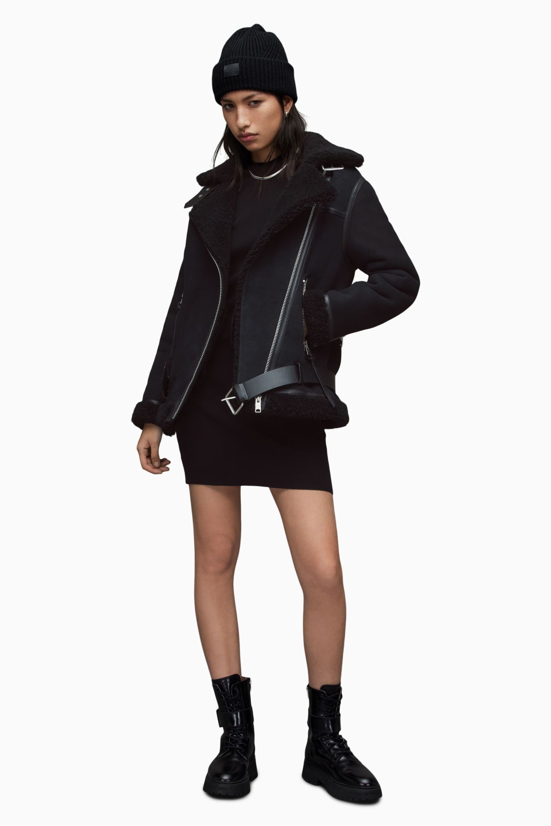 All saints rei shearling jacket store