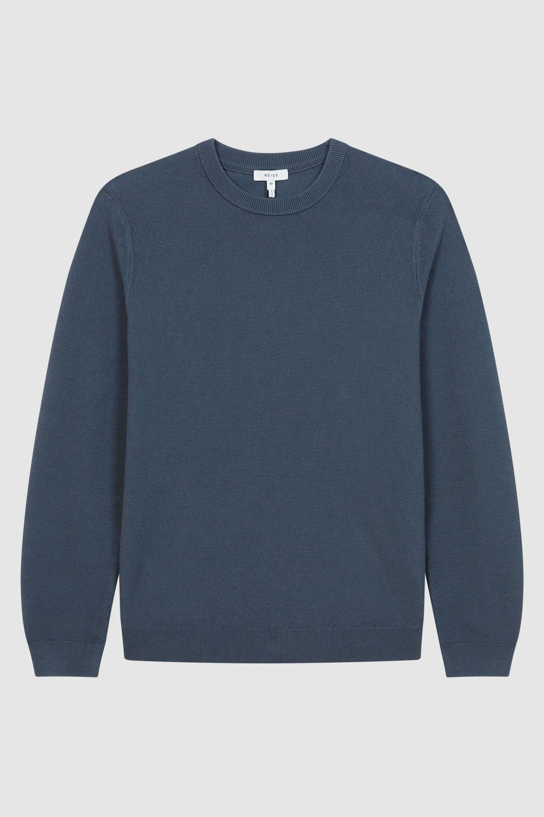 Buy Reiss Airforce Blue Brookes Stitch Interest Crew Neck Jumper from the Next UK online shop