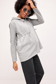 Grey Maternity 3-In-1 Hoodie with Baby Carrier Panel - Image 1 of 9