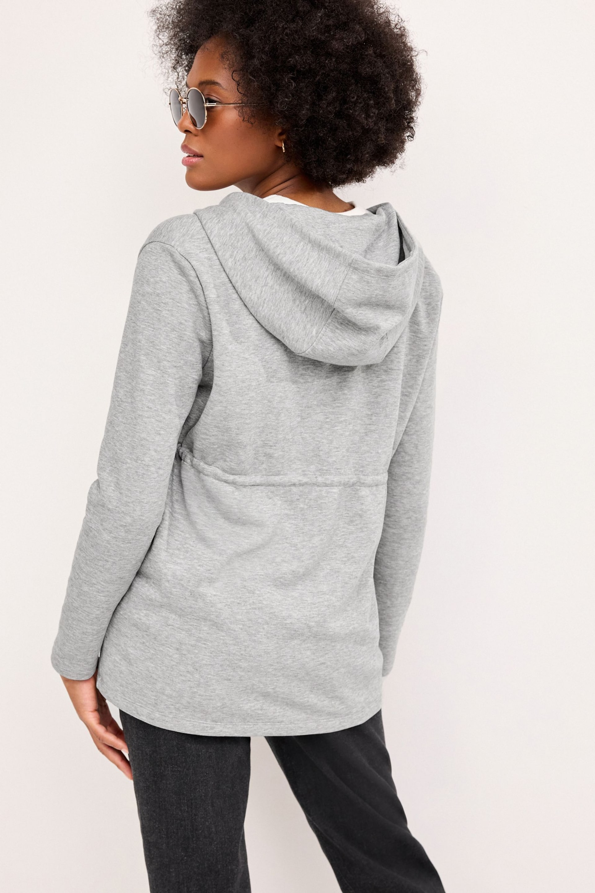 Grey Maternity 3-In-1 Hoodie with Baby Carrier Panel - Image 3 of 9
