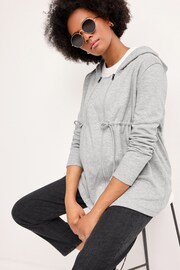 Grey Maternity 3-In-1 Hoodie with Baby Carrier Panel - Image 4 of 9