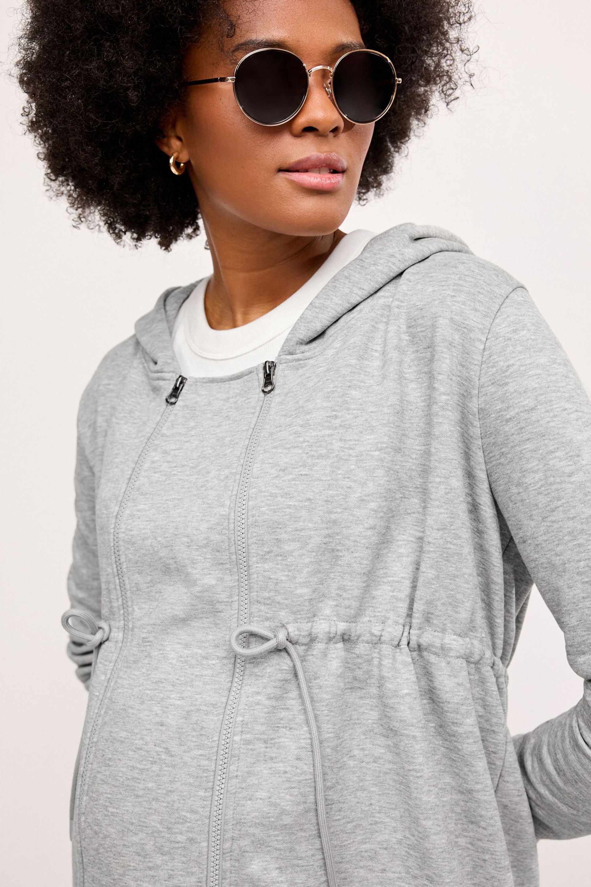 Grey Maternity 3-In-1 Hoodie with Baby Carrier Panel - Image 5 of 9