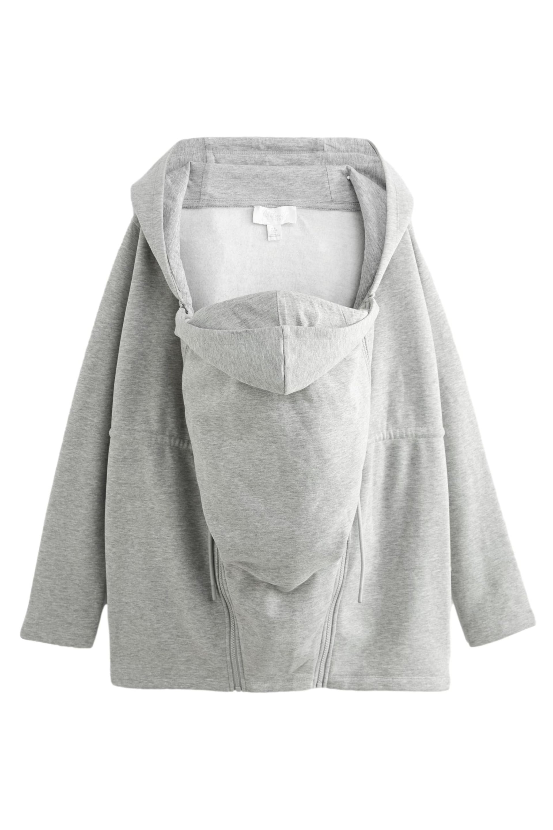 Grey Maternity 3-In-1 Hoodie with Baby Carrier Panel - Image 7 of 9