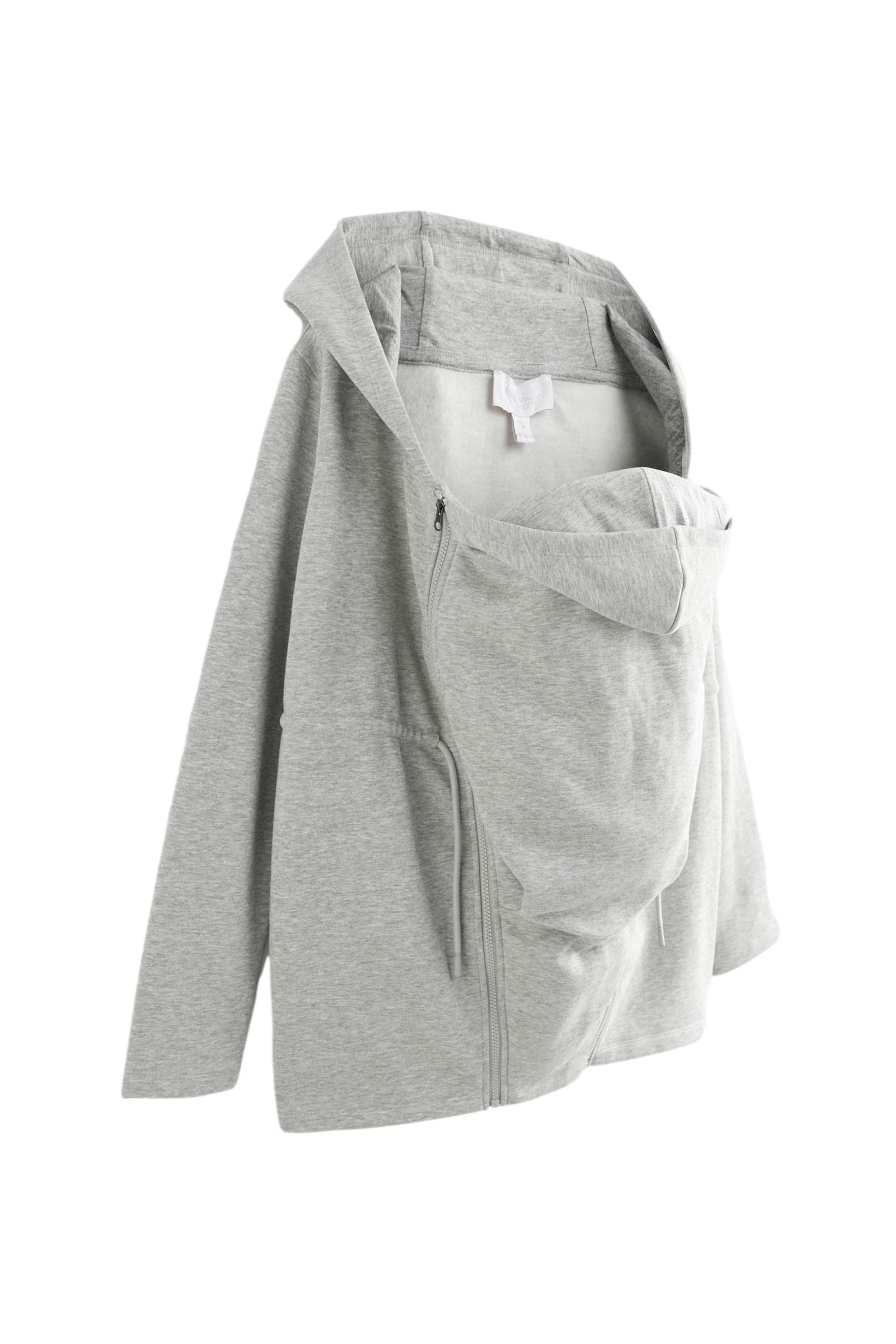 Grey Maternity 3-In-1 Hoodie with Baby Carrier Panel - Image 8 of 9