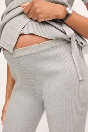 Grey Ribbed Split Hem Trousers - Image 4 of 8