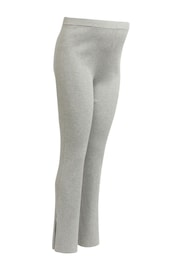 Grey Ribbed Split Hem Trousers - Image 7 of 8