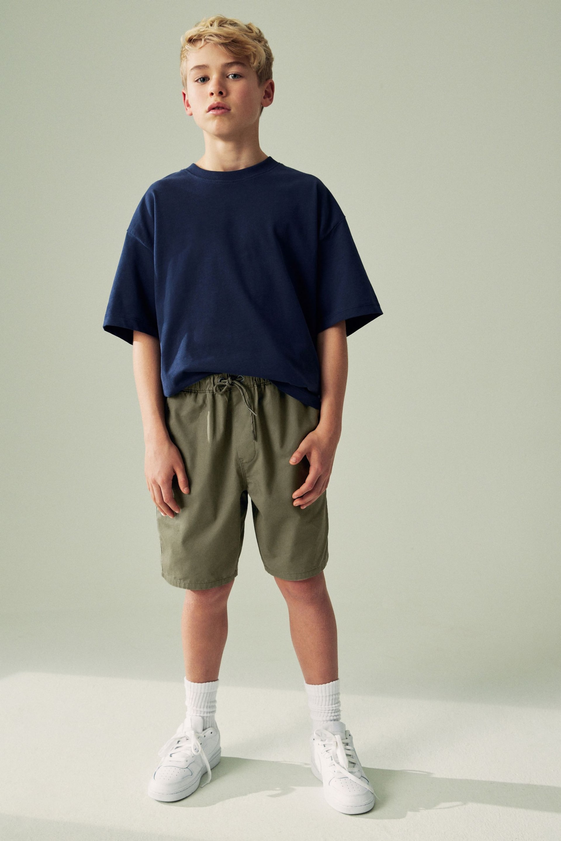 Khaki Green Single Pull-On Shorts (3-16yrs) - Image 2 of 7