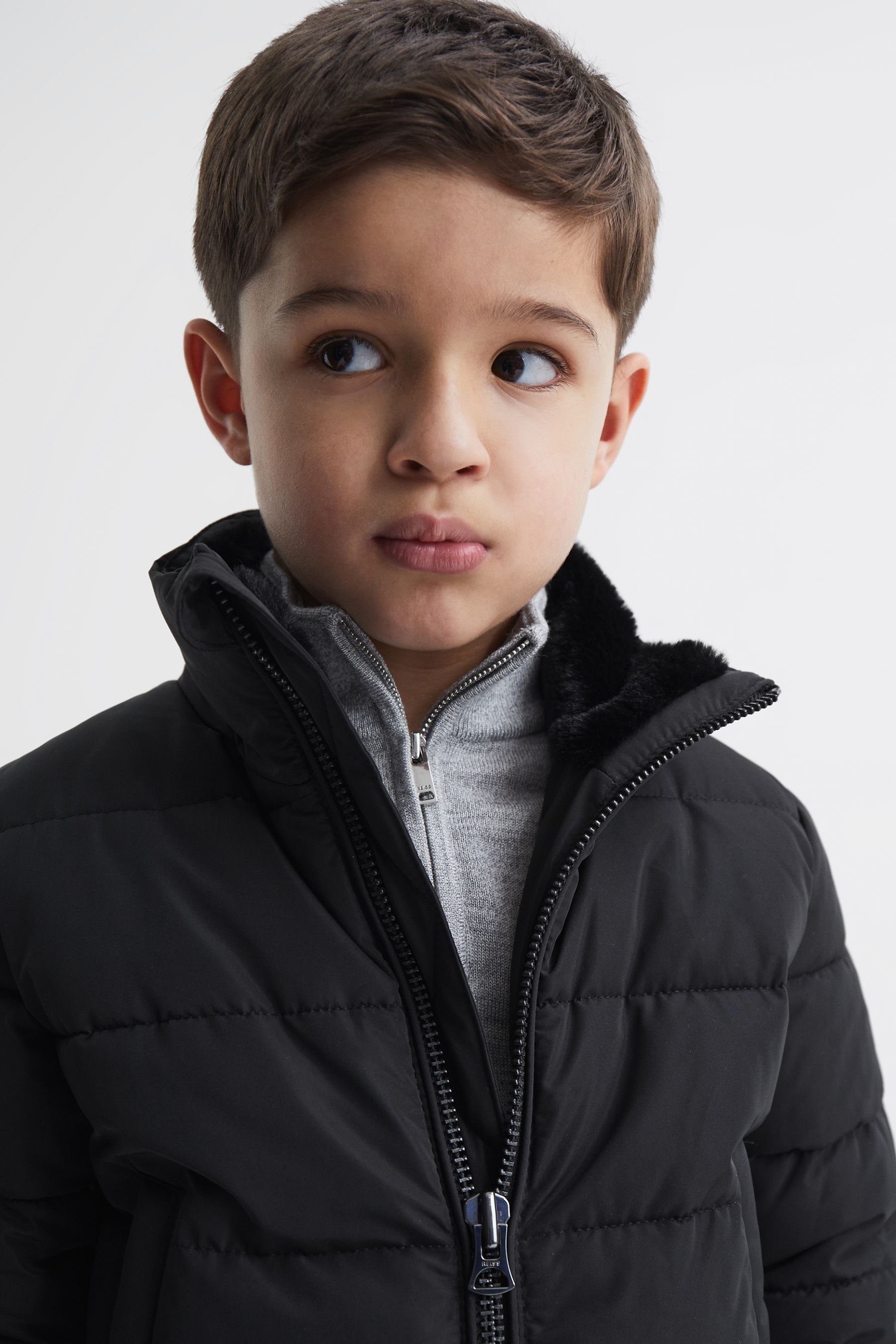 Fur trim puffer jacket discount