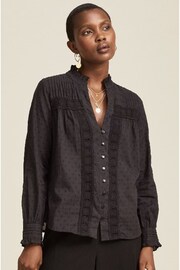 Aspiga Carrie Black Cotton Dobby Lace Blouse - Image 1 of 5