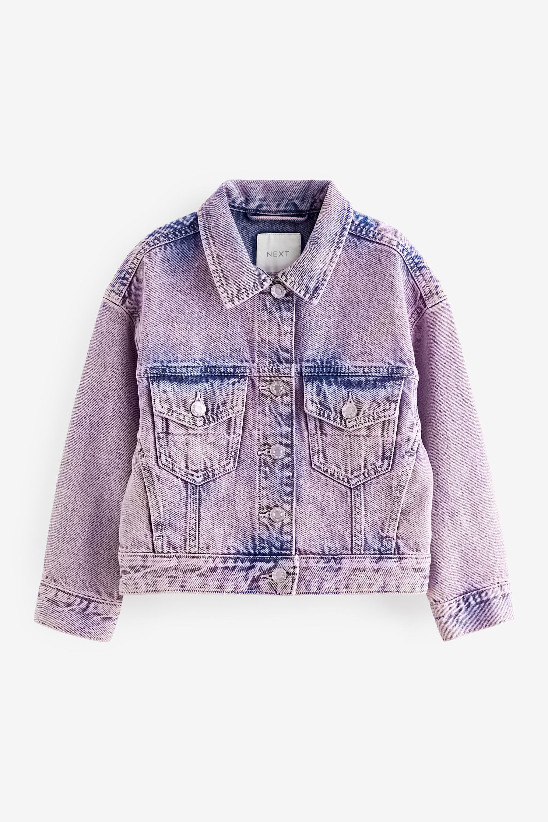 Buy Pink Overdye Oversized Denim Jacket 3 16yrs from Next Qatar