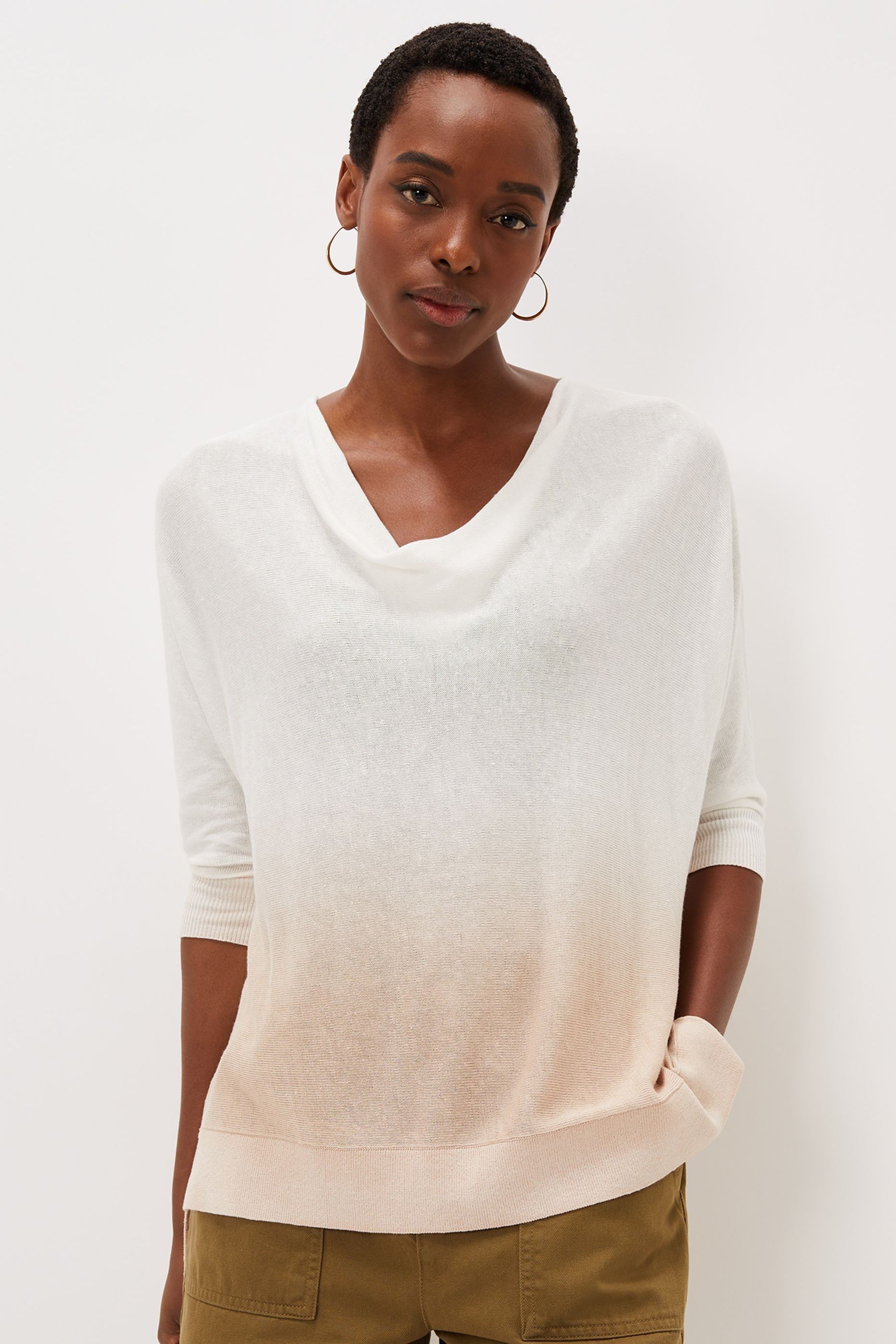 Buy Phase Eight White Clare Cowl Dip Dye Knit Jumper from Next Ireland