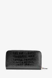 Whistles Long Shiny Croc Effect Black Purse - Image 2 of 4