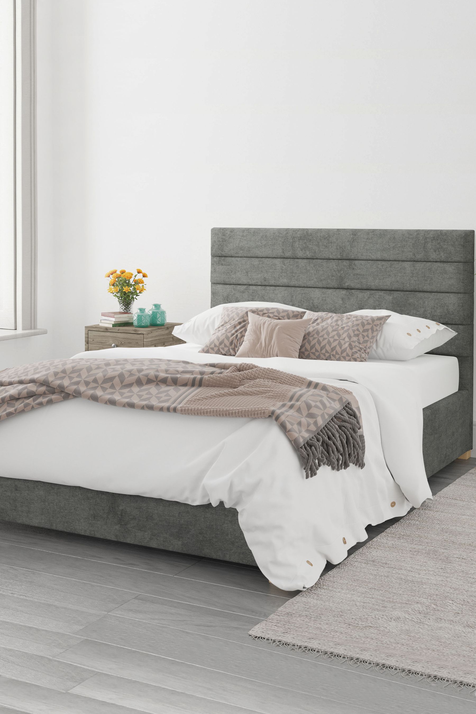 Buy Aspire Furniture Granite Grey Kelly End Lift Ottoman Storage Bed from the AspennigeriaShops online shop