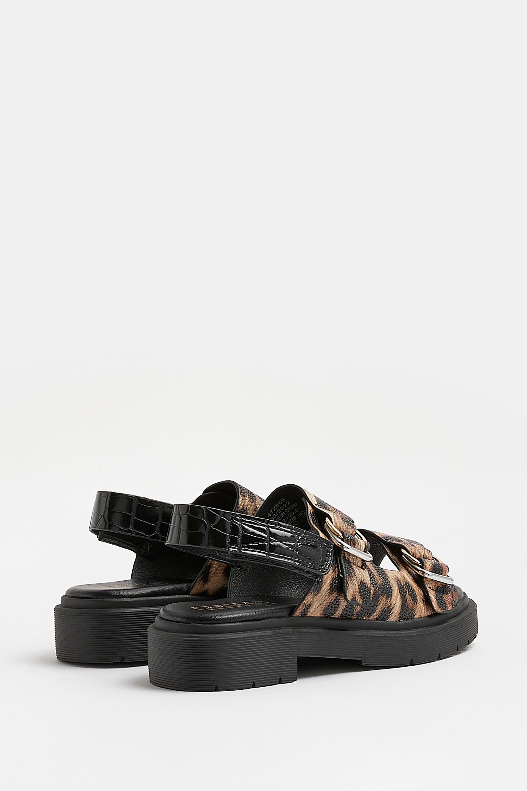 Buy River Island Black Croc Effect Leopard Chunky Sandals from Next Austria
