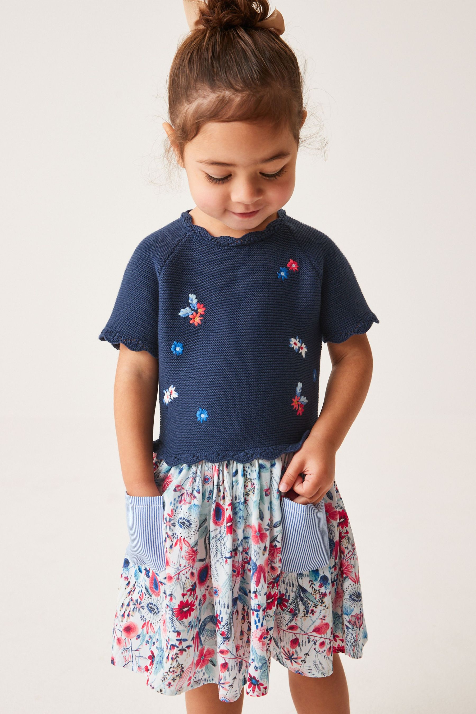 Acheter Bleu marine Robe chaussette avec jupe imprimee 3mths 7yrs from Next Luxembourg