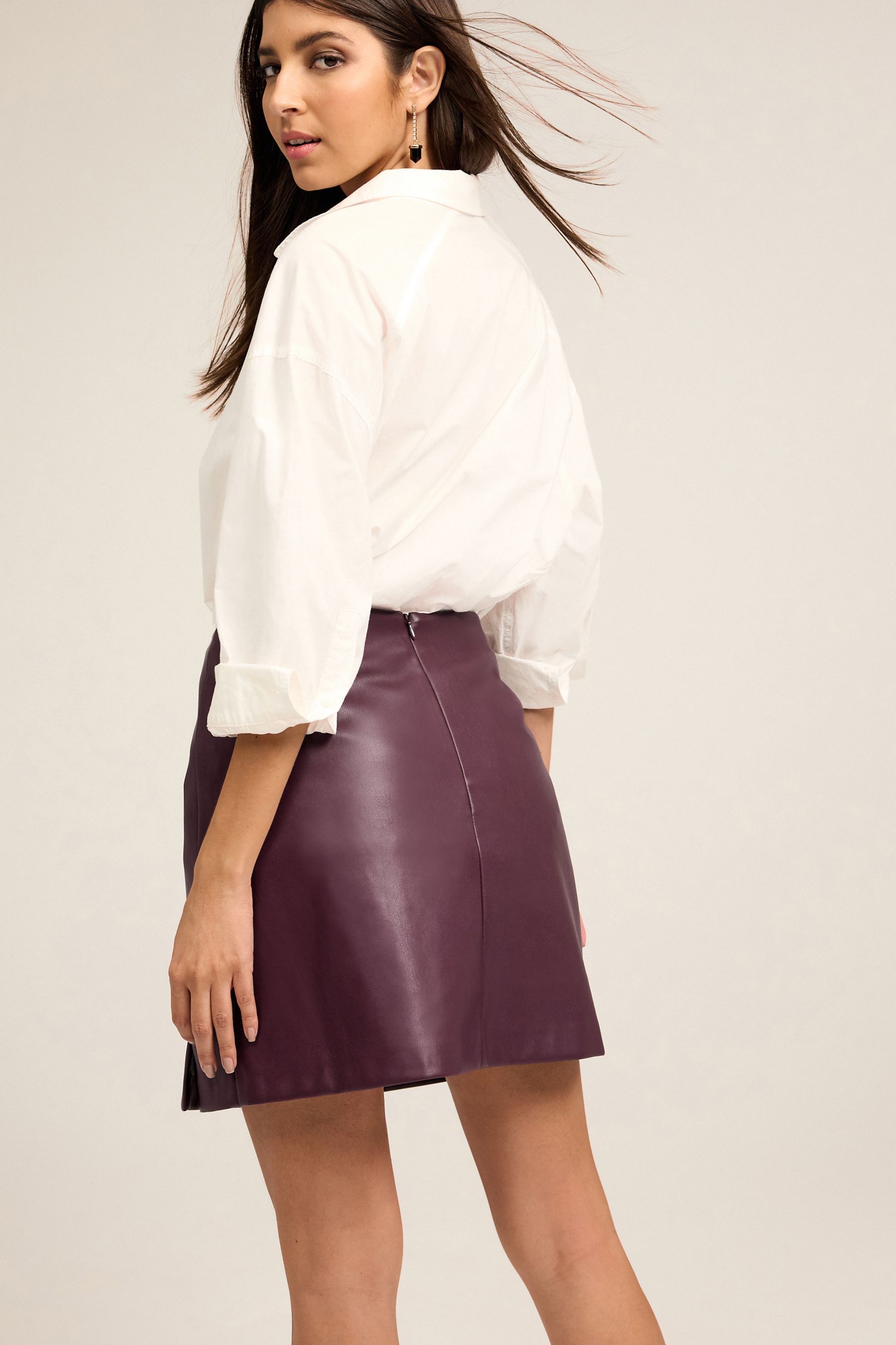 Buy Berry Red Faux Leather PU Mini Skirt from Next Luxembourg
