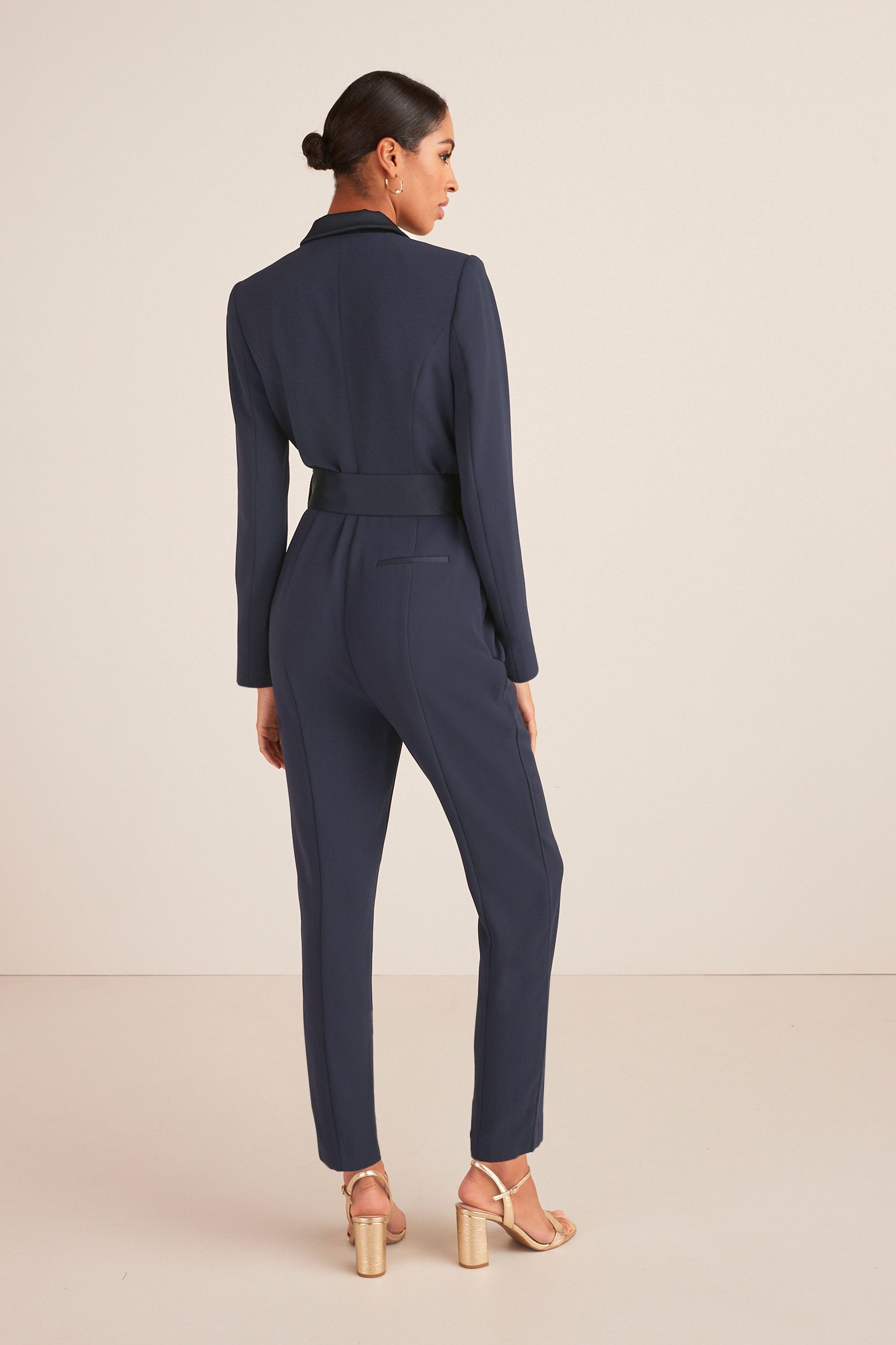 Navy tuxedo jumpsuit store
