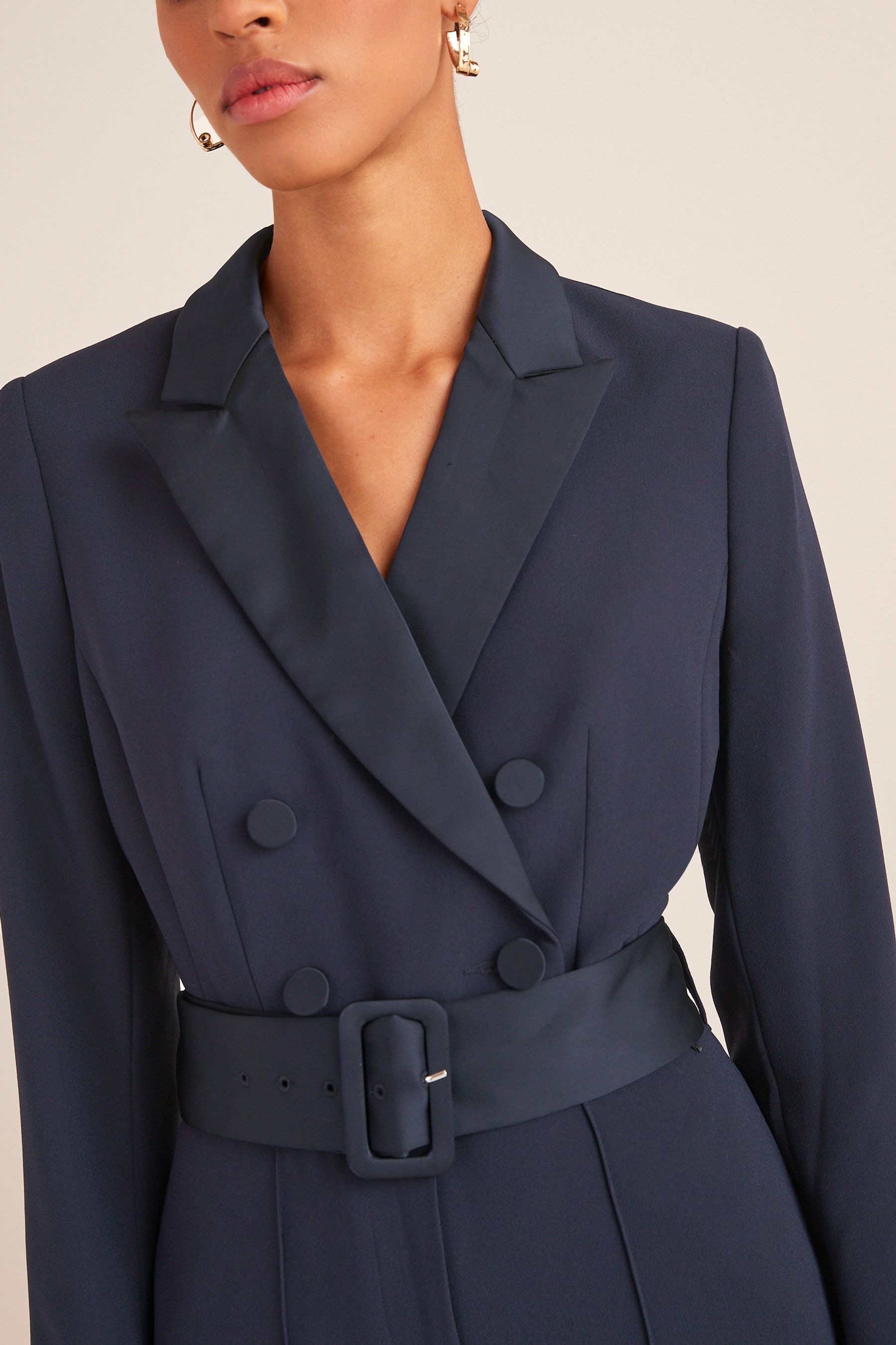 Navy tuxedo jumpsuit new arrivals