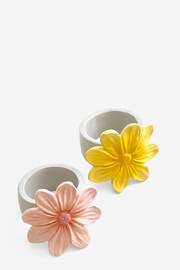 Set of 2 Pink Flower Napkin Rings - Image 3 of 3