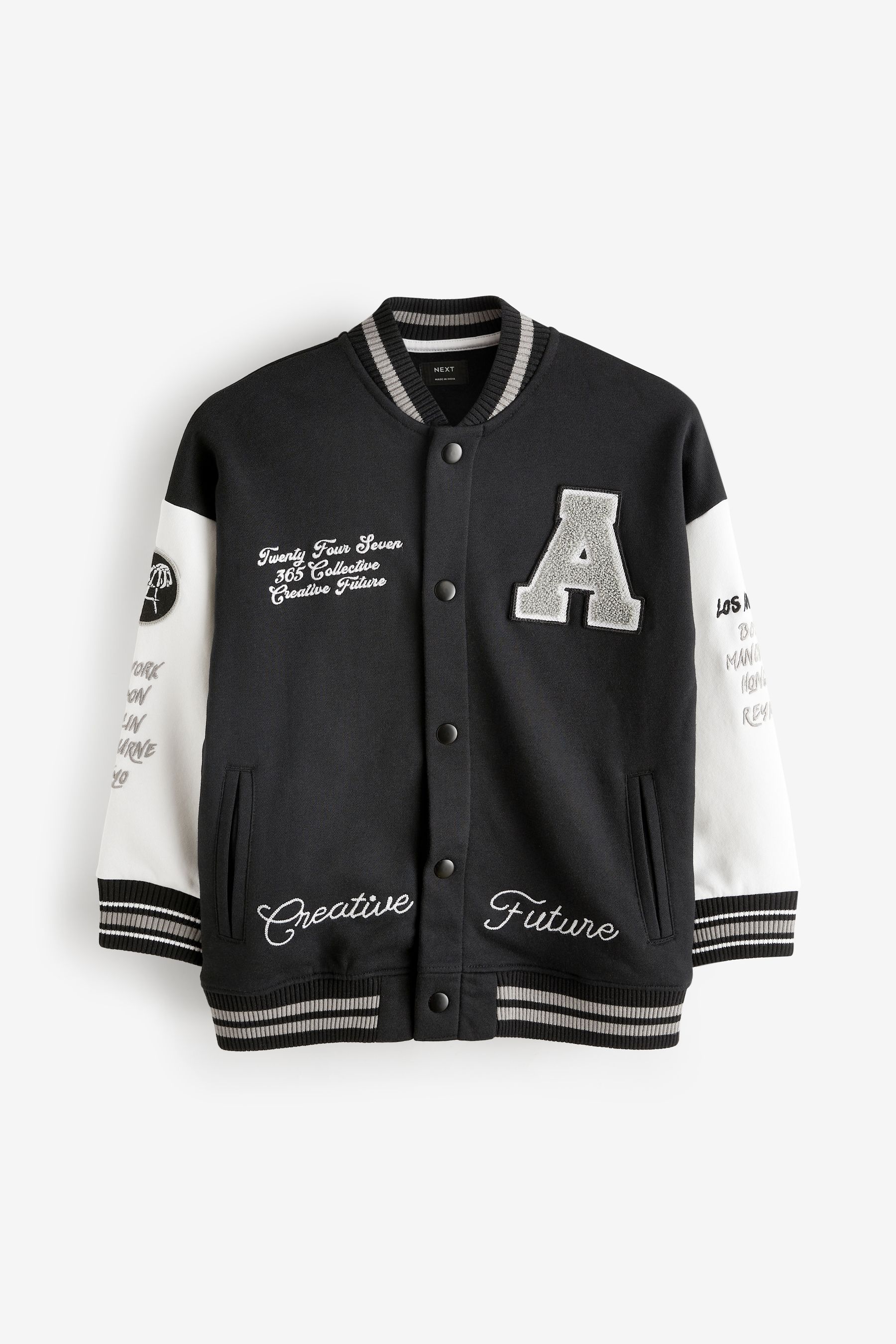Buy Black Skate Varsity Bomber Jacket 3 16yrs from Next Ireland