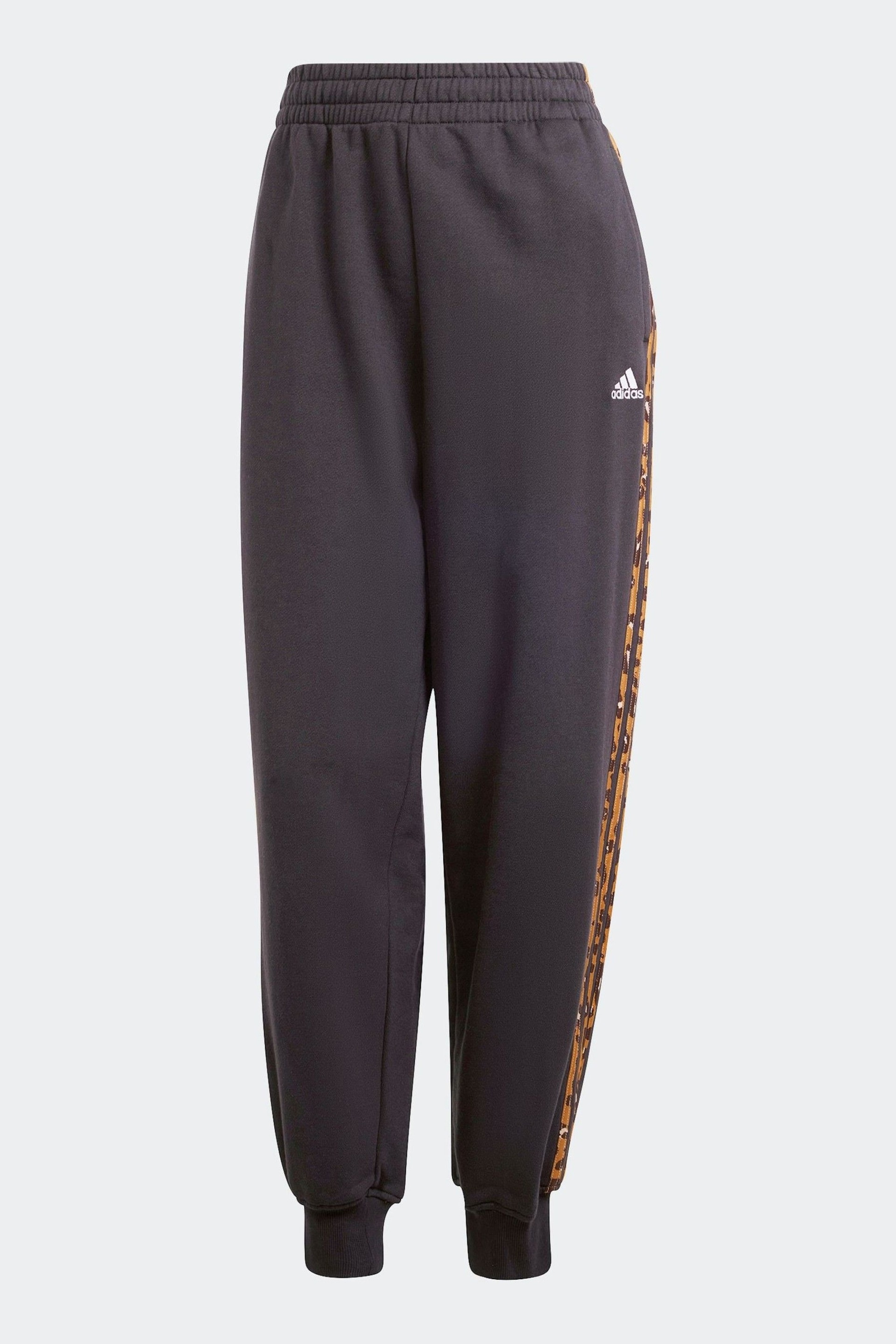 adidas Black Sportswear Essentials 3-Stripes Animal Print 7/8 Joggers - Image 5 of 5