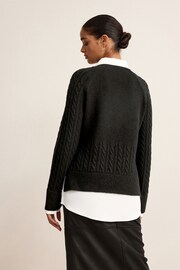 Black Gem Button Shirt Layer Jumper - Image 3 of 6