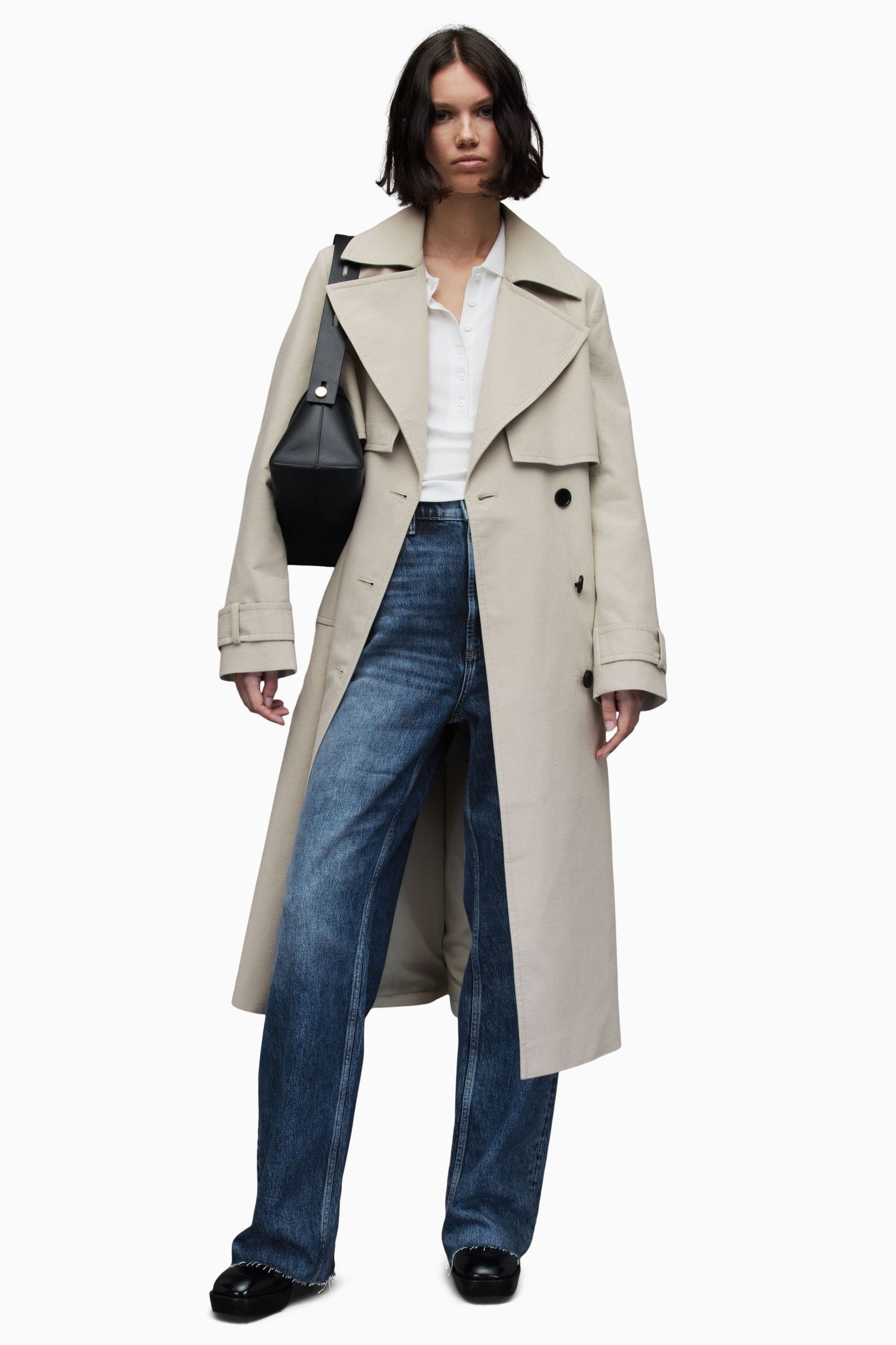 Buy AllSaints Nude Mixie Leo Trench Jacket from Next Luxembourg