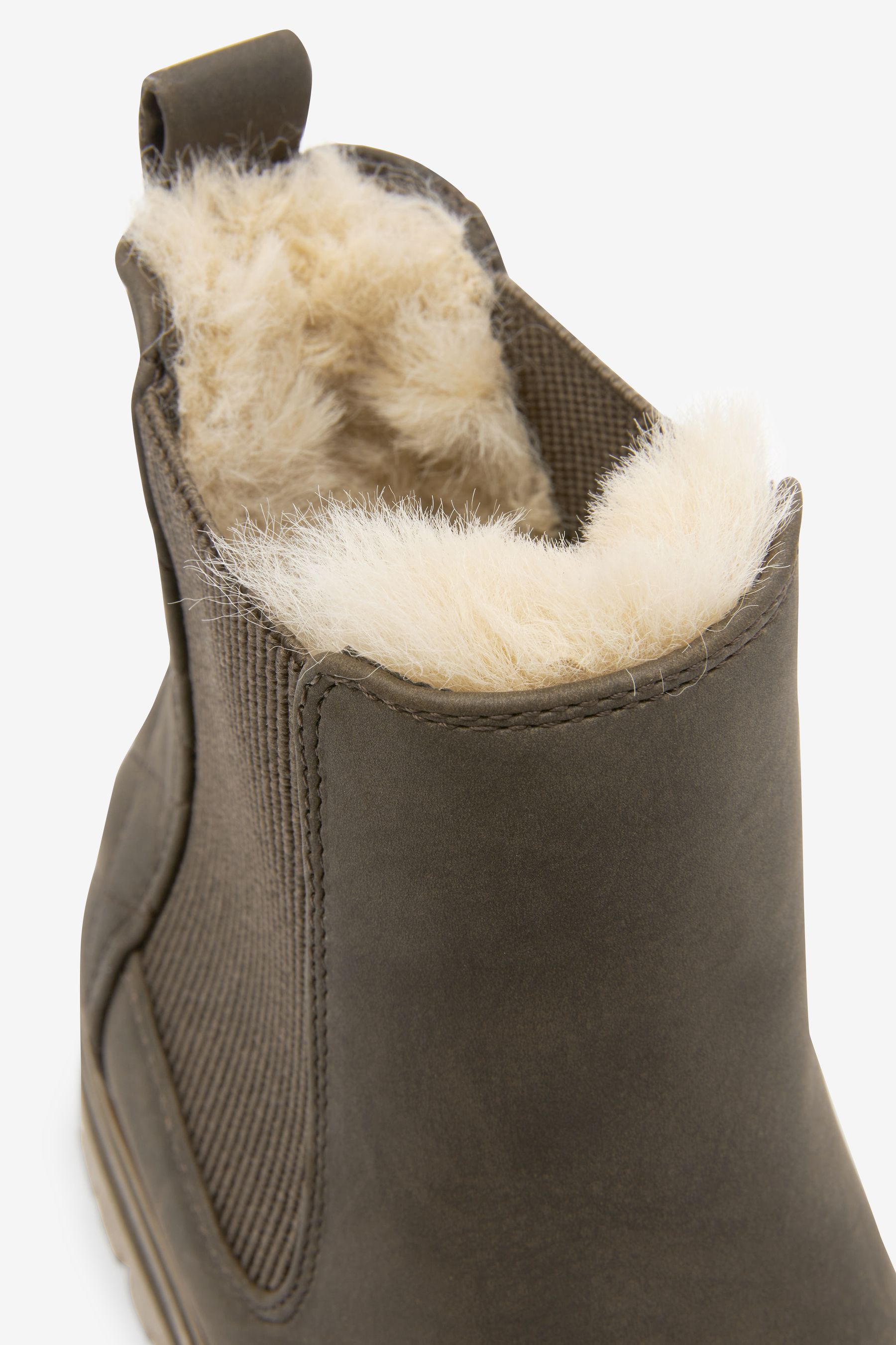 Buy Brown Forever Comfort Faux Fur Trim Chelsea Boots from Next Luxembourg