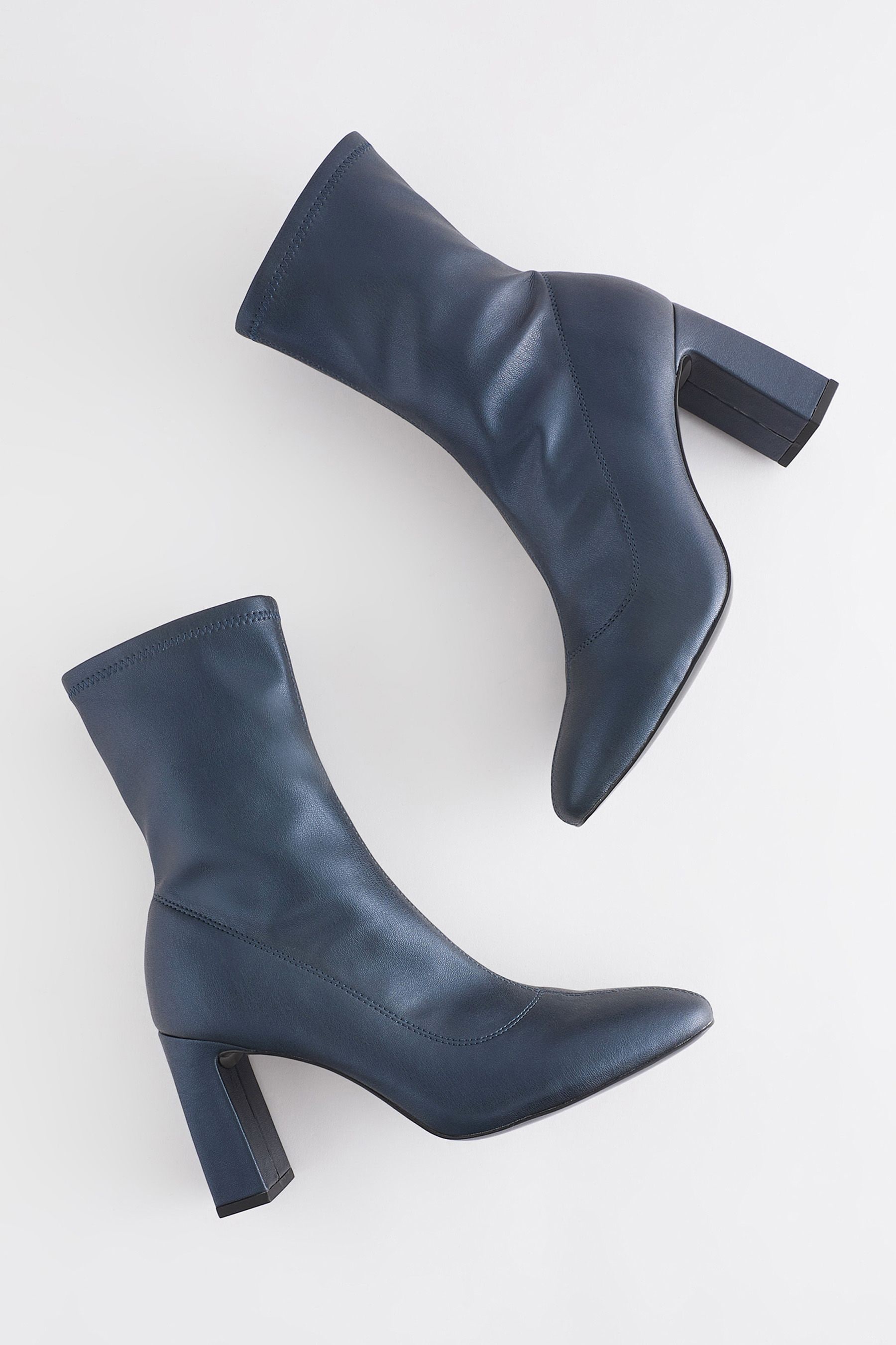 Buy Navy Blue Round Toe Ankle Sock Boots from Next Luxembourg