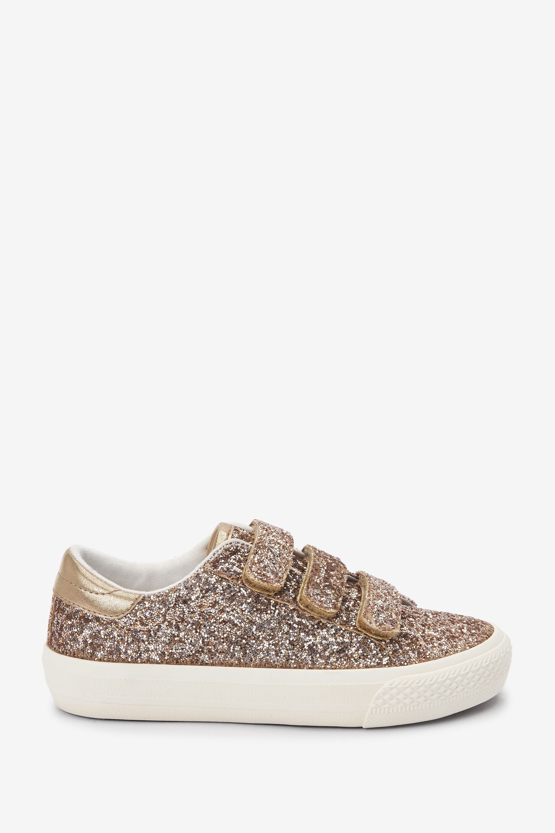 Buy Gold Glitter Standard Fit F Touch Fastening Trainers from Next Luxembourg