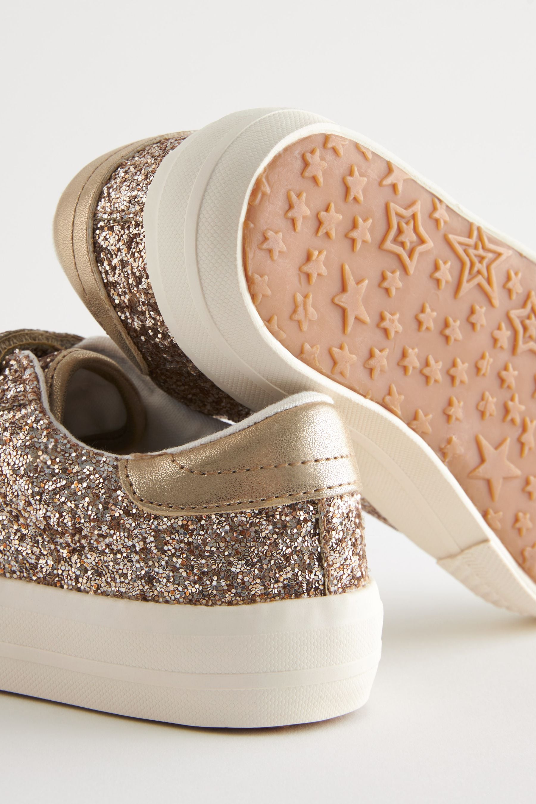 Gold sparkly trainers clearance