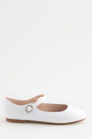 White Satin (Stain Resistant) Standard Fit (F) Square Toe Mary Jane Occasion Shoes - Image 3 of 6