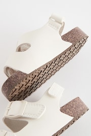 Cream Standard Fit (F) Double Buckle Cushioned Footbed Sandals - Image 3 of 5