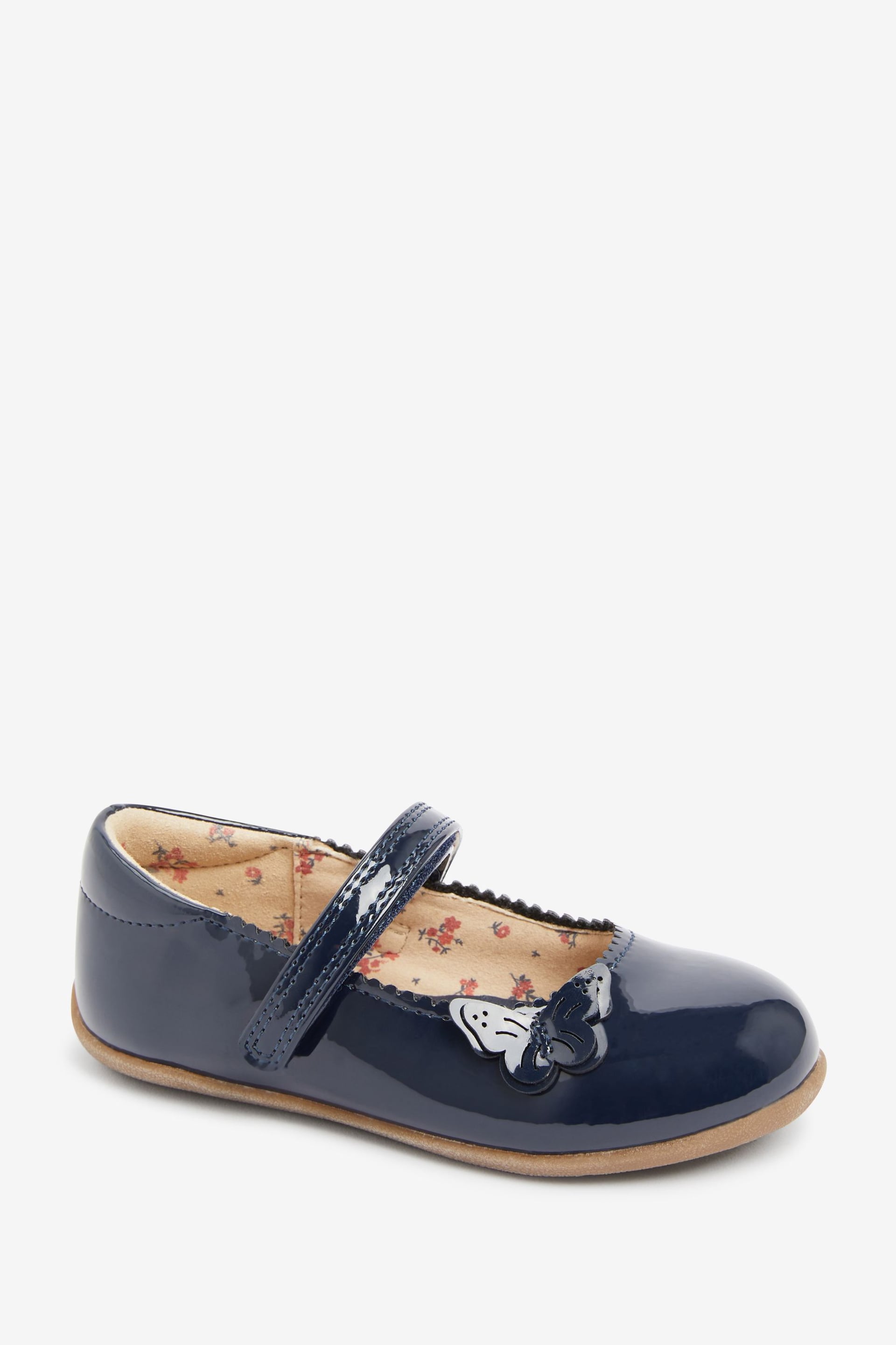 Navy Standard Fit (F) Butterfly Mary Jane Shoes - Image 2 of 5