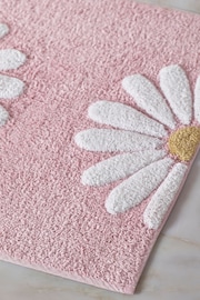 Pink Daisy 100% Cotton Bath Mat - Image 2 of 4