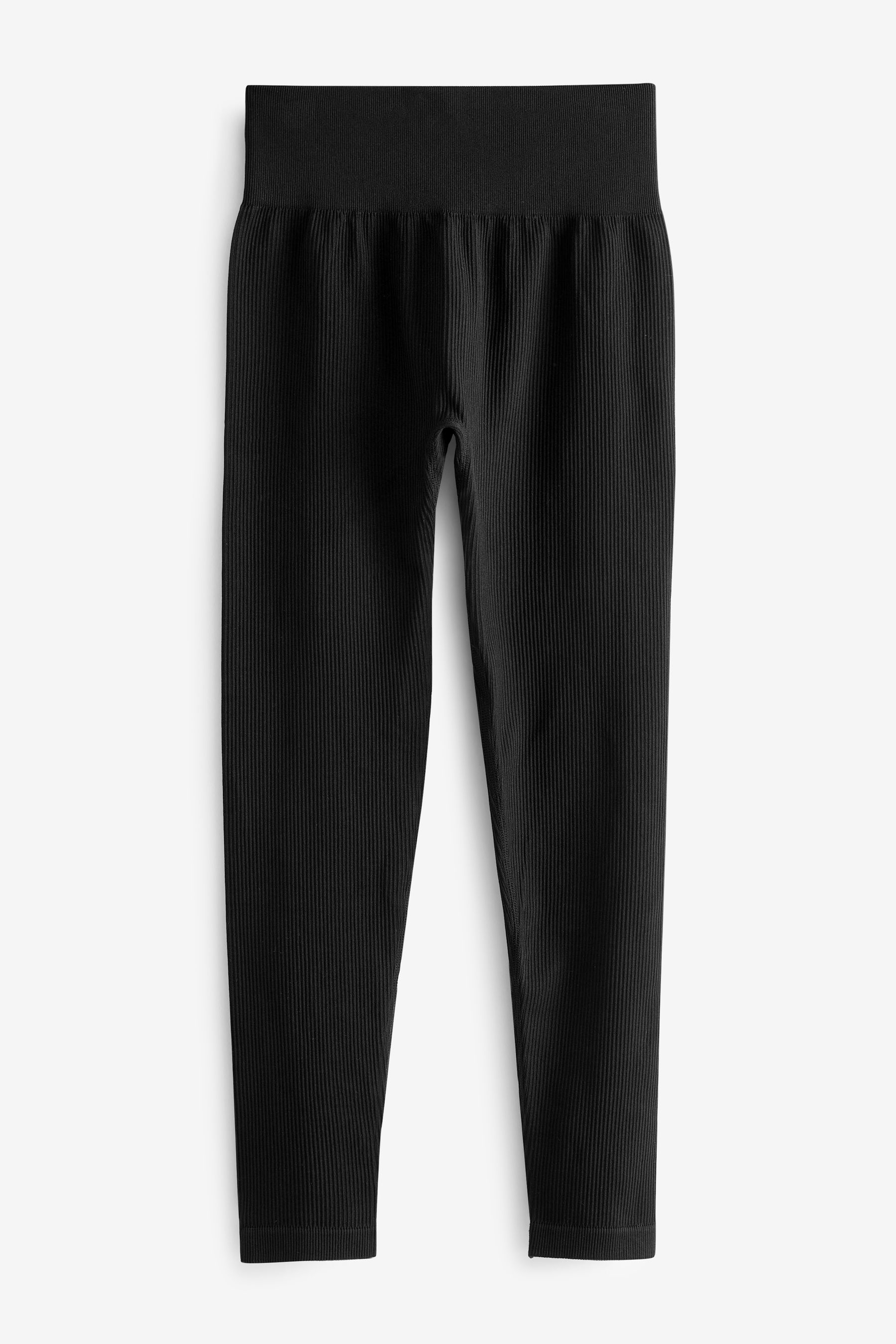 Buy Black Ribbed Seamless High Waist Leggings from the Next UK online shop